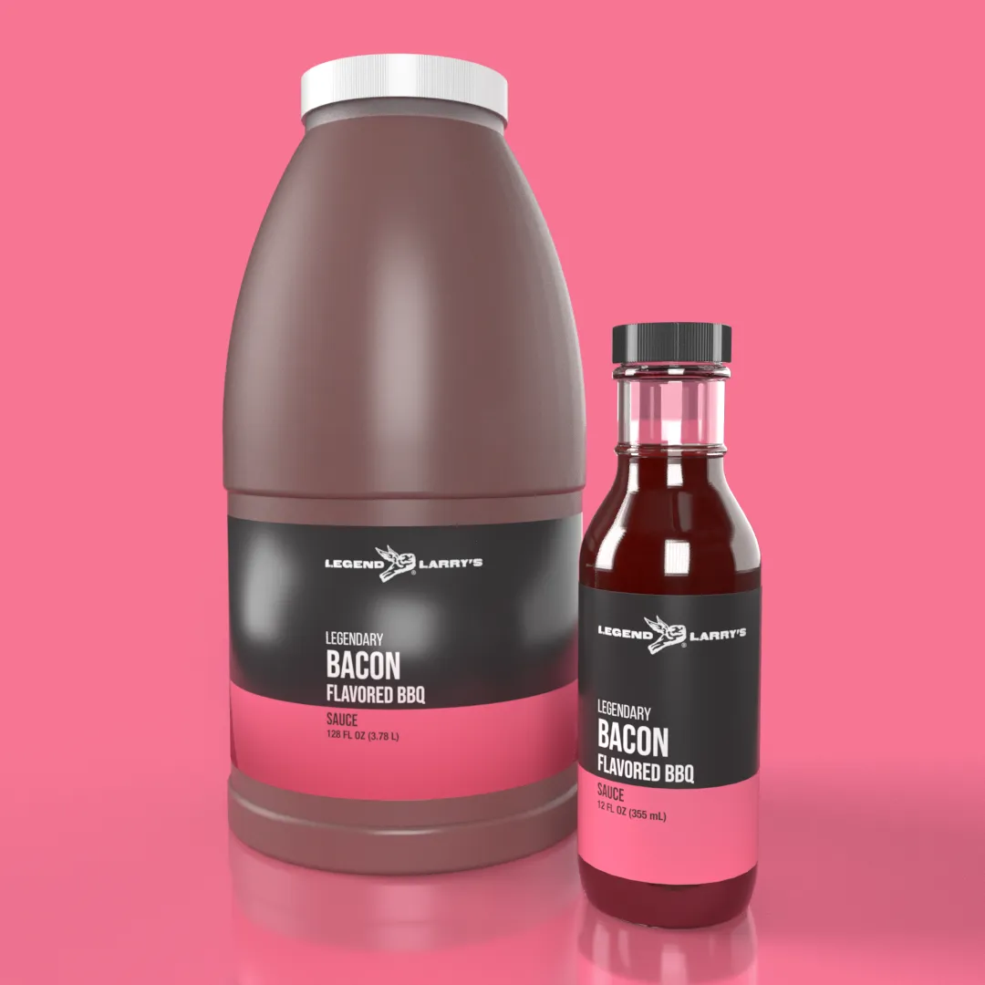 Bacon BBQ sauce bottle